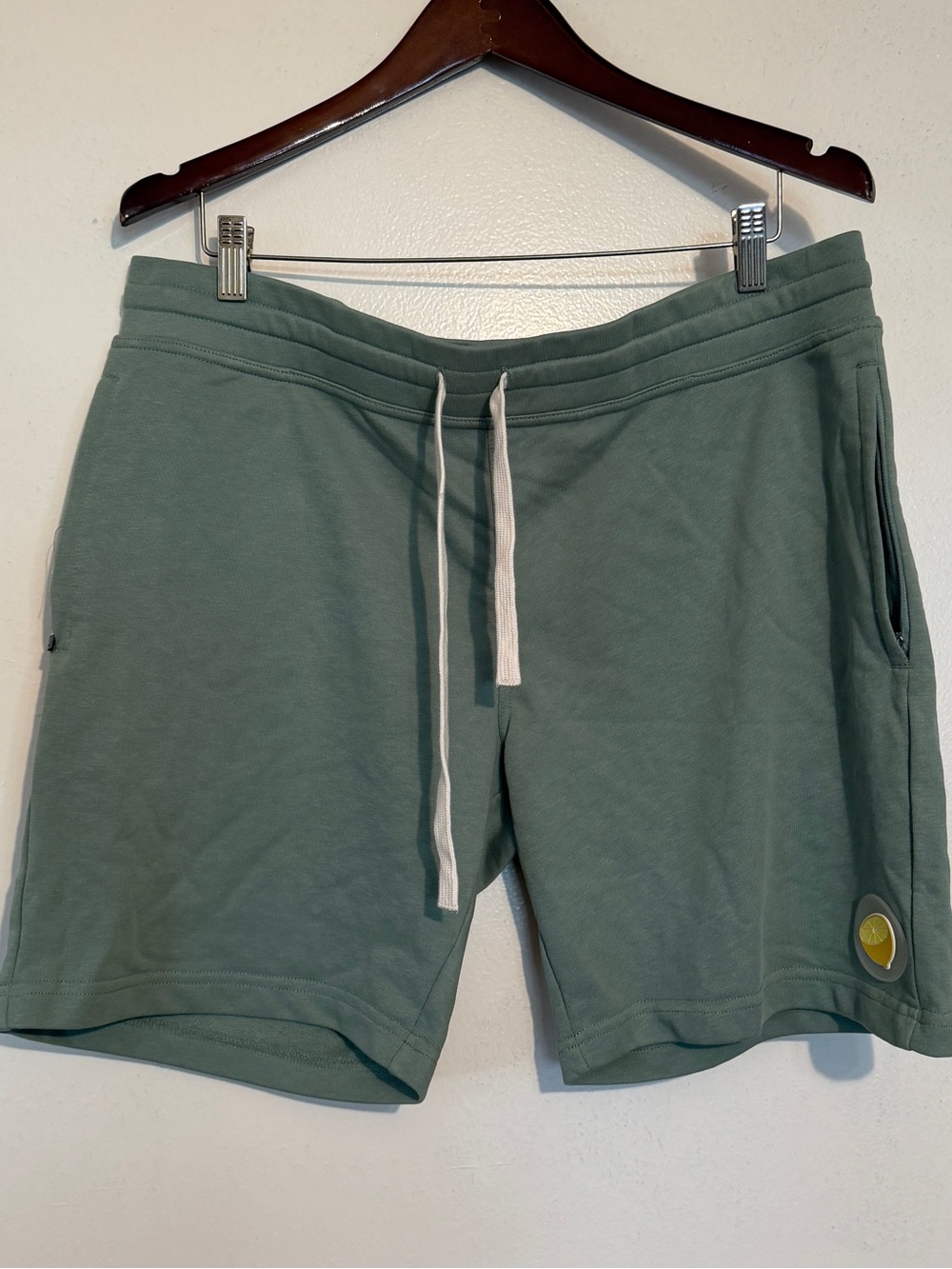 Eubi Green Drawstring Cotton Shorts Lemon xl